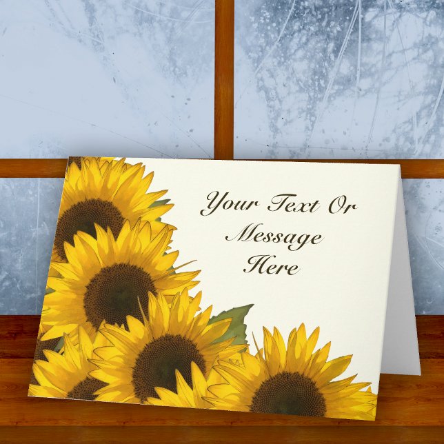 Cartes de vœux personnalisées tournesol pour toute (Créateur téléchargé)