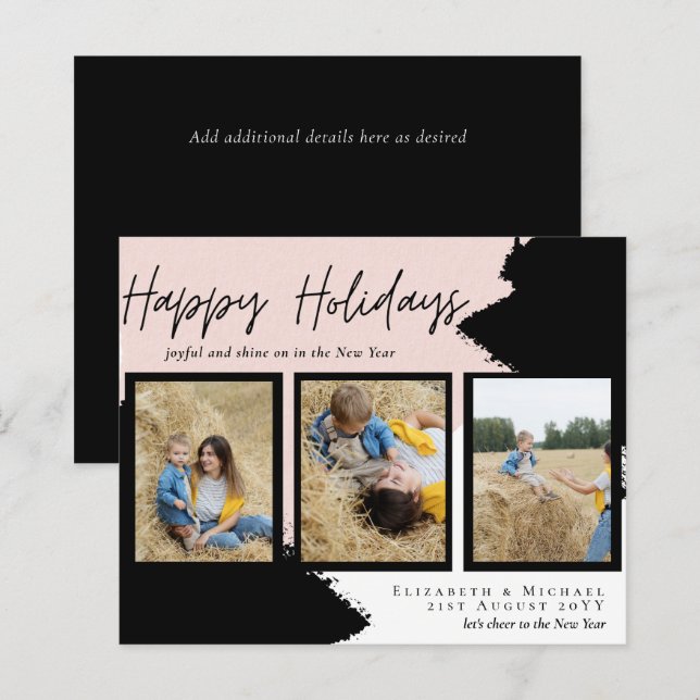 Cartes de vœux photo Budget Joyeux Noël Moderne Ab (Devant / Derrière)