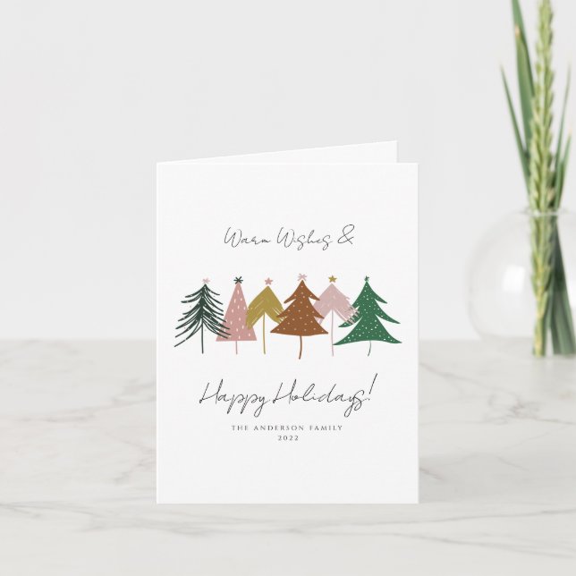 Cartes de vœux photo d'arbres de Noël festifs mini (Devant)