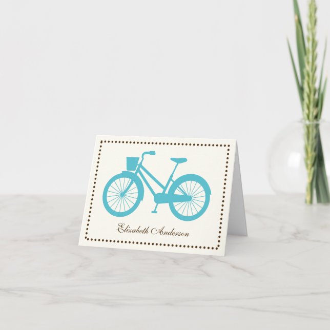 Cartes de vœux pliées Aqua Bicycle (Devant)