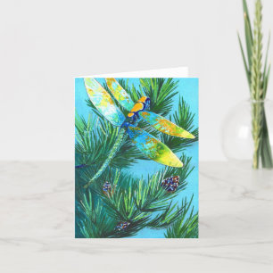 Cartes de voeux pliées en couleur libellule & Pine