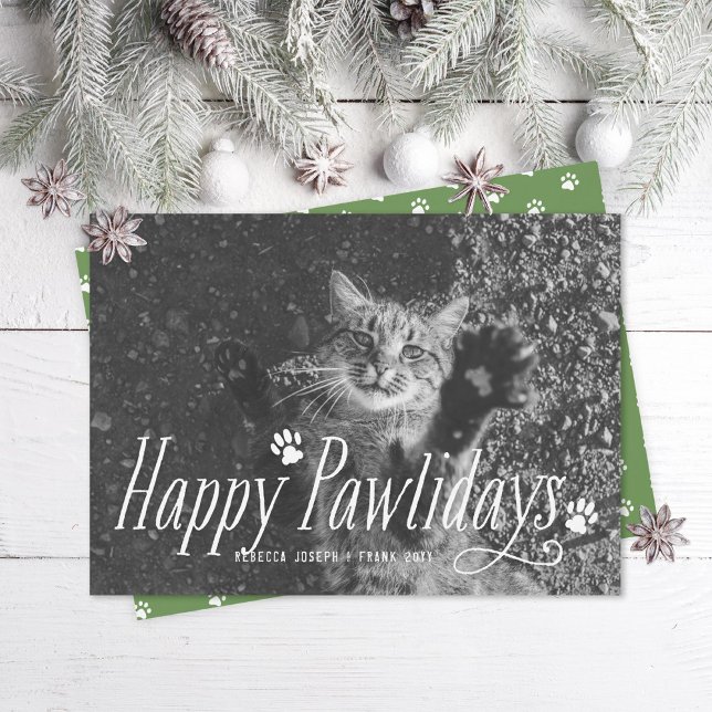 Cartes de voeux pour animaux Chat Happy Pawlidays (Créateur téléchargé)