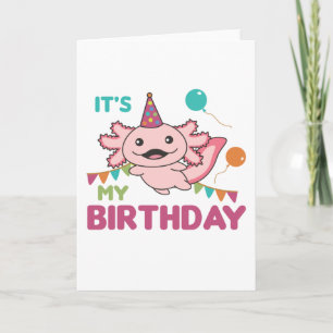Cartes de vœux pour axolotl C'est mon anniversaire