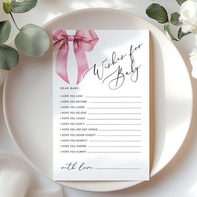 Cartes de vœux pour bébé Ruban Rose Baby shower (Créateur téléchargé)