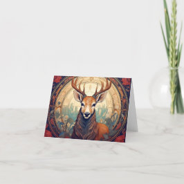 Cartes de voeux pour cerfs blancs Art nouveau