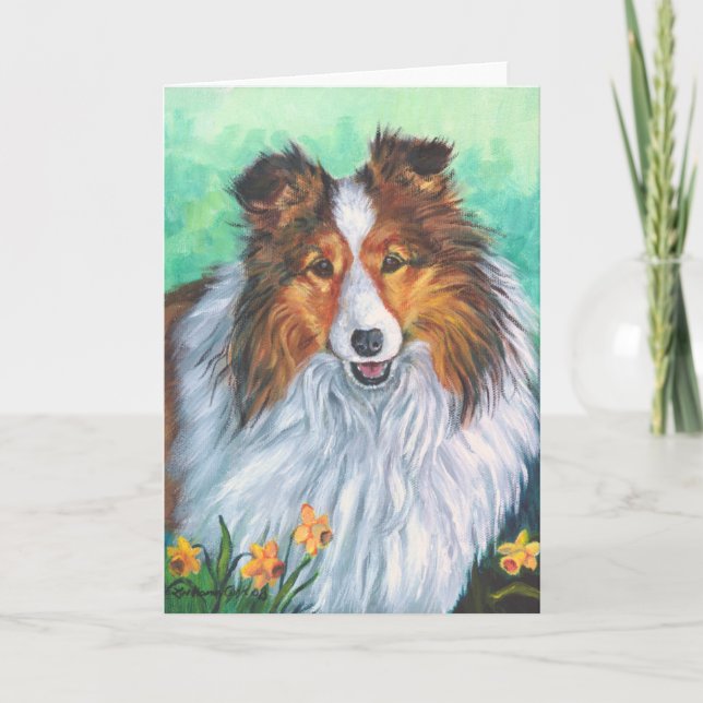 Cartes de voeux pour chien de garde Shetland (Devant)