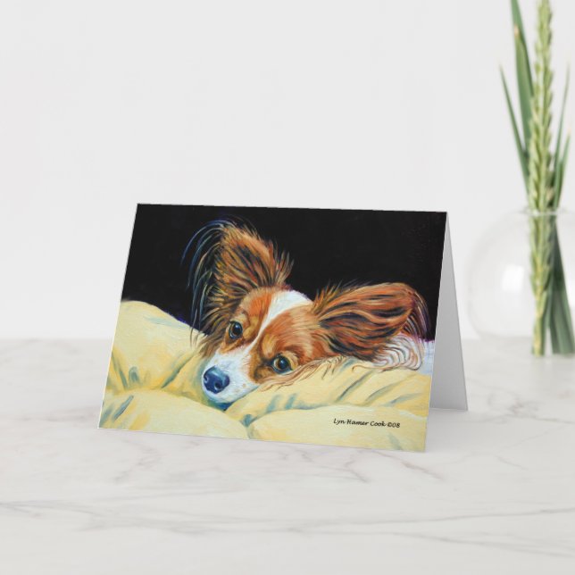 Cartes de voeux pour chien de Papillon (Devant)