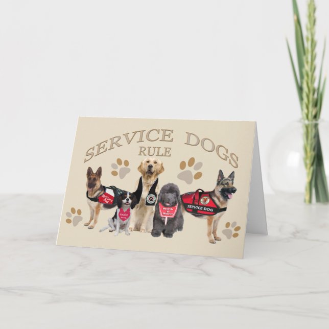 Cartes de voeux pour chien de service (Devant)
