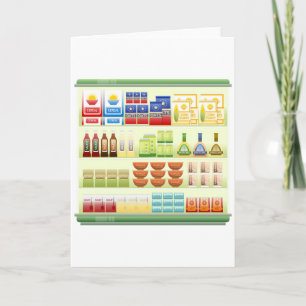 Cartes de voeux pour étagères de produits de super