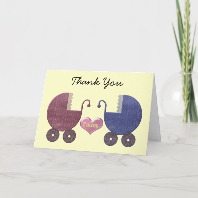 Cartes de voeux pour garçons et filles jumeaux (Devant)