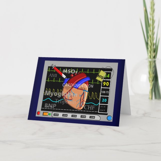 Cartes de voeux pour infirmière Cardiac Design du  (Devant)