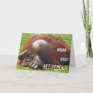 Cartes de voeux pour la retraite Orangoutan