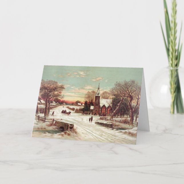 Cartes de voeux pour la scène d'hiver de Noël (Devant)