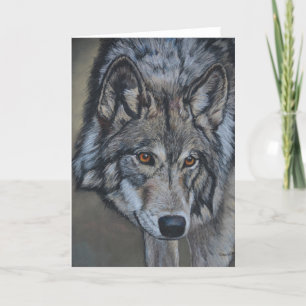 Cartes de voeux pour l'art sauvage Wolf Stare