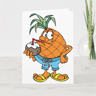 Cartes de voeux pour le lait de coco à l'ananas