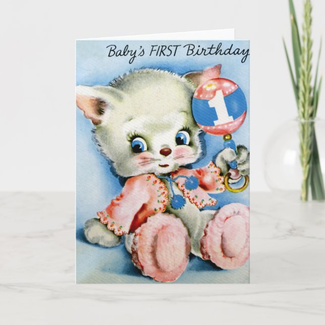 Cartes de voeux pour le premier anniversaire des b (Devant)