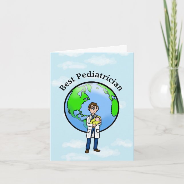 Cartes de voeux pour médecin pédiatre masculin (Devant)