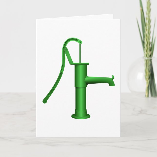 Cartes de voeux pour pompe à eau verte (Devant)