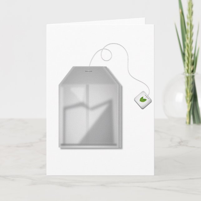 Cartes de voeux pour sac à thé à la menthe (Devant)