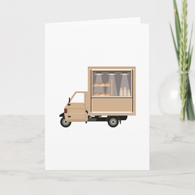 Cartes de voeux pour véhicule mobile Coffee Van (Devant)