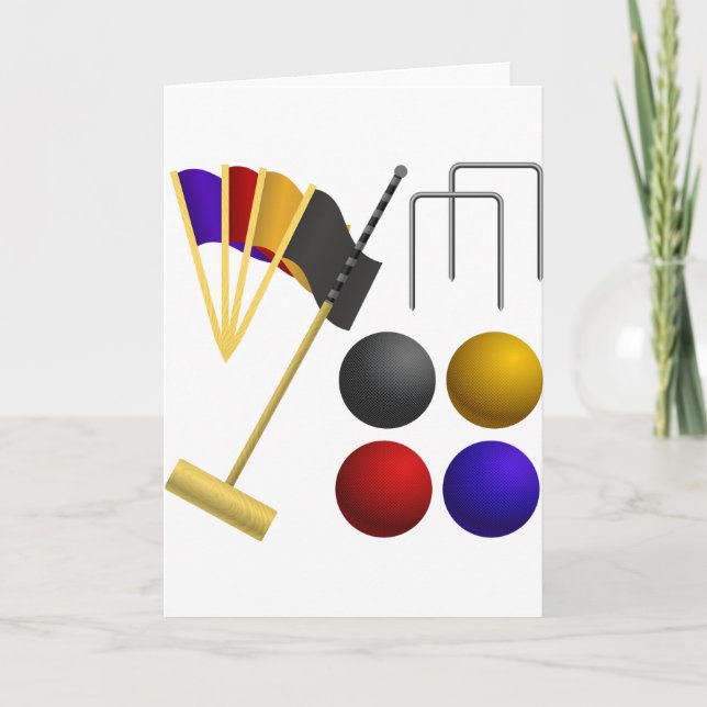 Cartes de voeux réglées de croquet (Devant)
