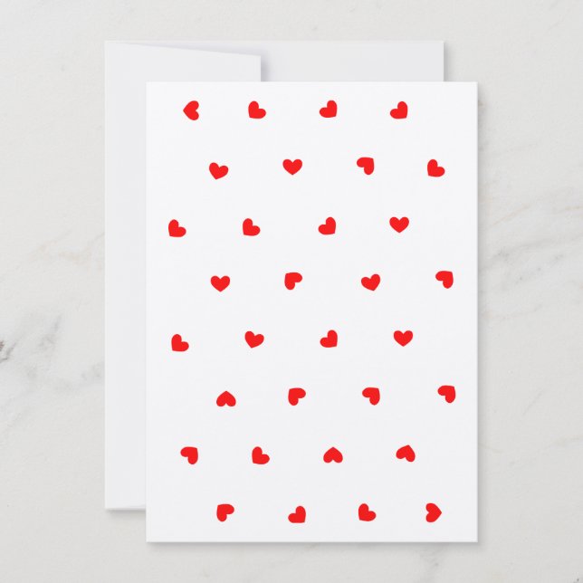 Cartes de voeux romantiques de coeur rouge vierge (Devant)