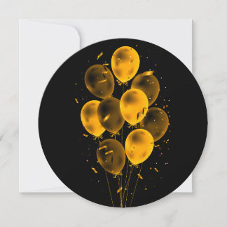 Cartes de vœux rondes négatives Ballons & Confetti