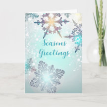Cartes de vœux Saisonniers Ice Blue Flocon de Neig