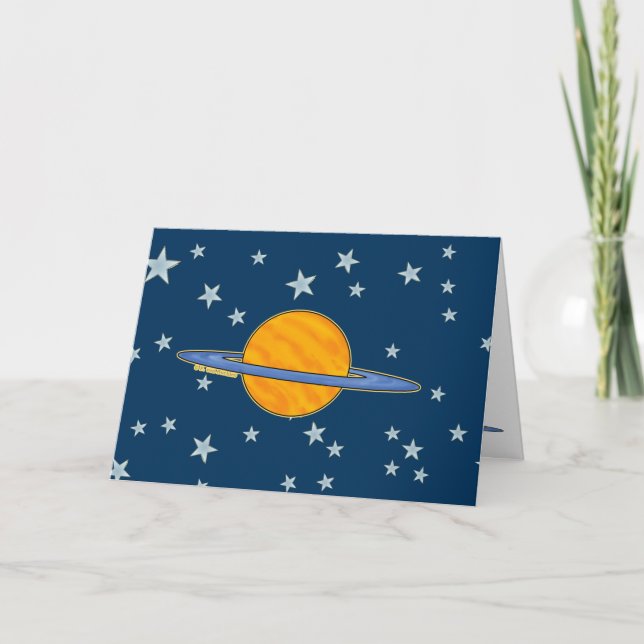 Cartes de voeux Saturne mignonnes (Devant)