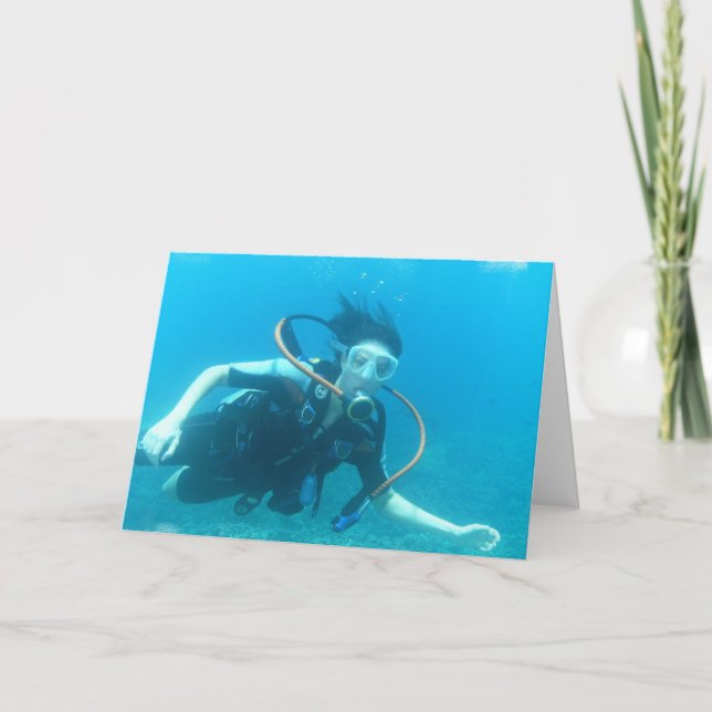 Cartes de voeux Scuba Girl (Devant)