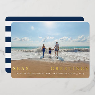 Cartes de vœux simple photo nautique Mers et salut
