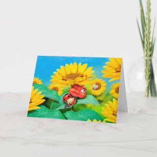 Cartes de voeux somptueux Ladybug tournesol