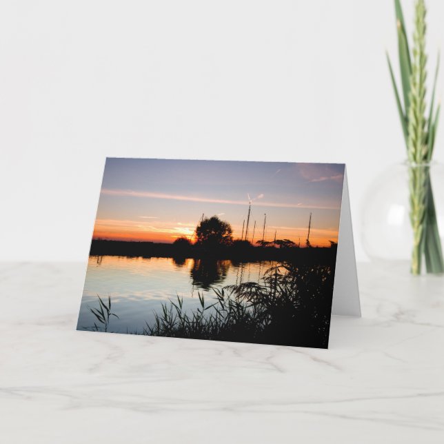 Cartes de voeux "Sunset on the Norfolk Broads" (Devant)