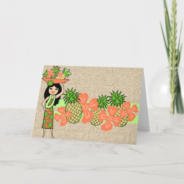 Cartes de voeux Tropical Luau (Devant)