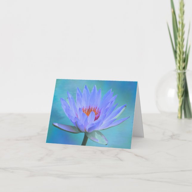 Cartes de vœux vierges Fleur de Lys Bleu Pastel (Devant)