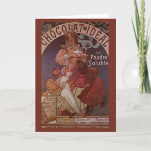 Cartes de voeux vintages d'annonce de chocolat