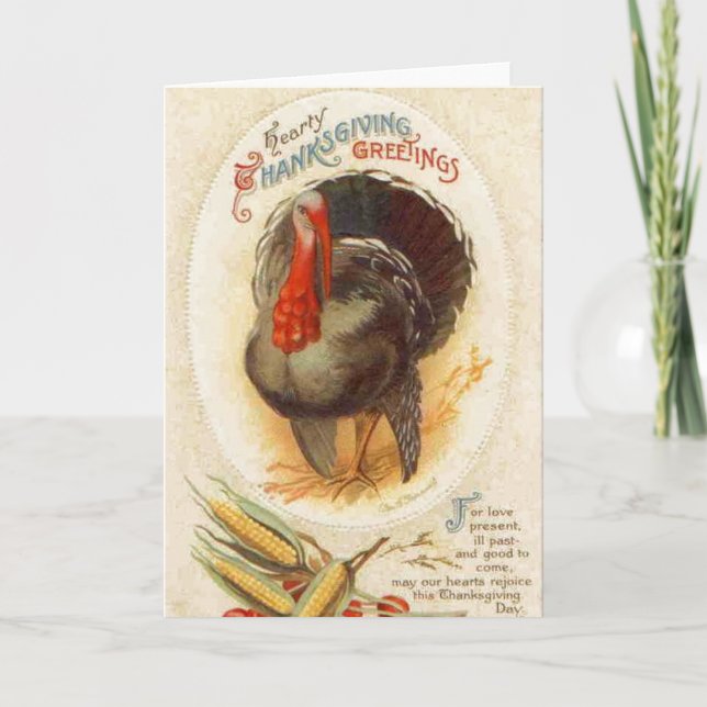 Cartes de voeux Vintages de Thanksgiving (Devant)