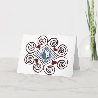 Cartes de voeux ying yang tourbillon design