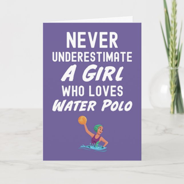 Cartes de Water-polo Rose Pour Filles (Devant)