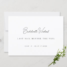 Cartes de week-end de bachelorette blanches modern