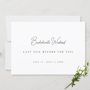 Cartes de week-end de bachelorette blanches modern