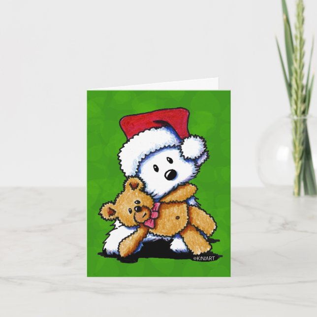 Cartes de Westie de nounours de Noël (Devant)