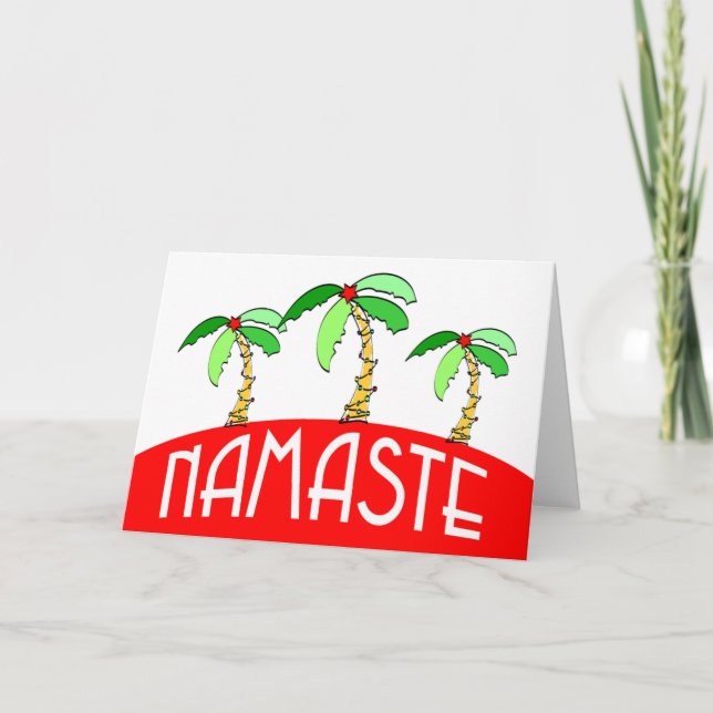 Cartes de yoga de Noël tropicales (Devant)