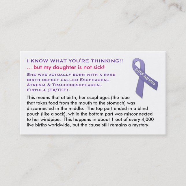 Cartes d'EA/TEF pour des filles (Devant)