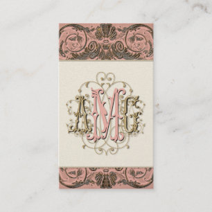 Cartes décorées d'un monogramme baroques Antiqued