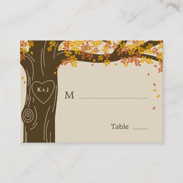 Cartes d'emplacement plat Mariage de automne en ch (Devant)