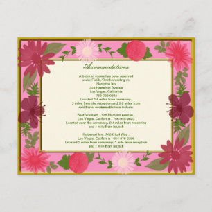 Cartes d'encart personnalisées Fleurs roses