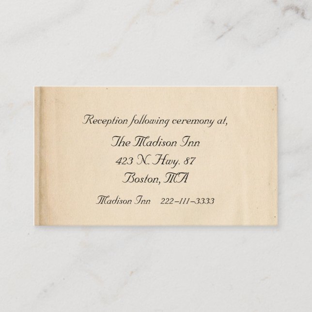 Cartes d'enceinte Mariage antique (Devant)