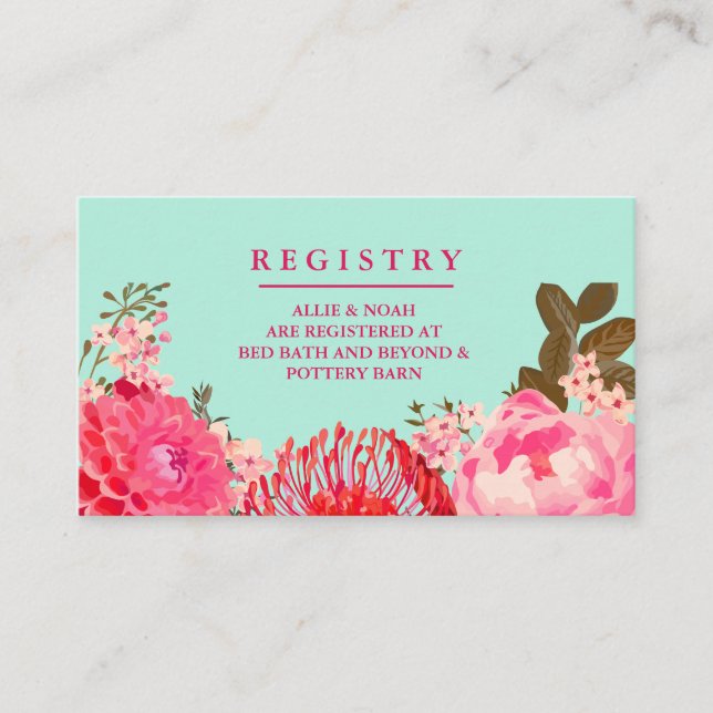 Cartes d'enregistrement des Mariages de fleurs ros (Devant)