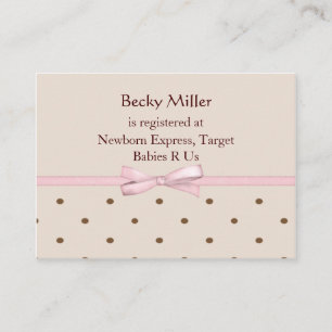 Cartes d'enregistrement du Baby shower Brown Point